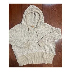 POL Size M Beige/Tan Popcorn Hooded Sweater